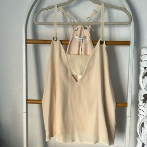 Lavender Brown silk tank size small in cream NWT